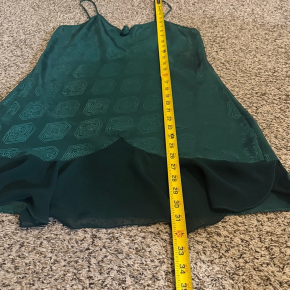 Vintage Val Mode Lingerie Kelly Green Floral Lace Robe Dress Set Womens Size S - Picture 9 of 15